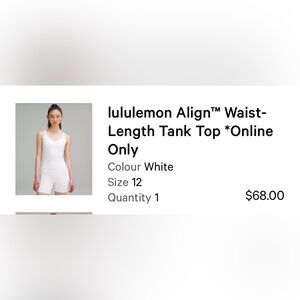 Lululemon White Align Tank Top
